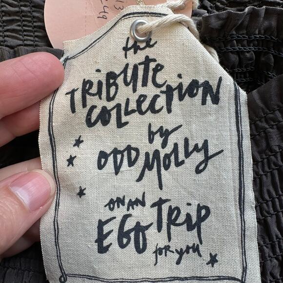 NWT Odd Molly Embroidered Pull On Wide Leg Pants Grey 1 or small - Picture 9 of 14